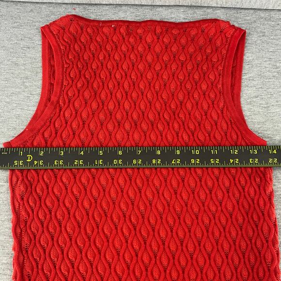 Tahari Sleevless Knit Textured Tank Sweater Layer Shell Red Womens Size S - Picture 6 of 6